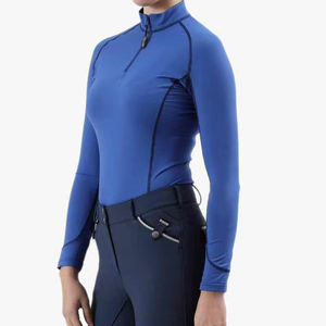 OEM Manufacturer Wholesale Luxury Modern Riding Show Shirt Zipper <b>Long</b> <b>Sleeve</b> Quick Dry Horse Protection Competition <b>Base</b> <b>Layer</b> - Product Image 1