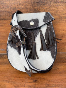 Venta caliente elegante hecho a mano cuero de vaca genuino borlas riñoneras estilo moderno bandolera correa ajustable cinturones Sporran - Product Image 3