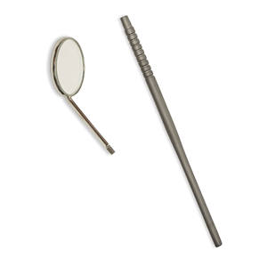 Espejo dental de acero con mango, color personalizado y logo, a precio económico, en venta. - Product Image 1