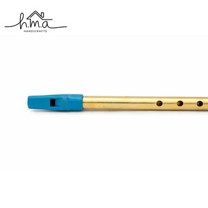 Flûte irlandaise artisanale en laiton, flûte à bec traditionnelle, instrument à vent en métal avec embouchure bleu ciel pour débutants - Product Image 1