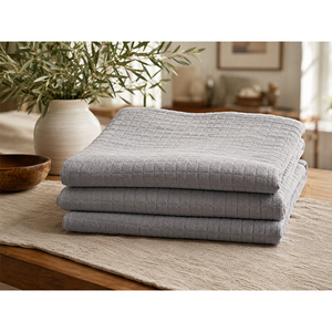 Quilted Cotton <b>Bedspread</b> Pillowcase <b>Set</b> Solid Color Bedroom Bedding <b>Set</b> for Hotel Guest Room Home - Product Image 5