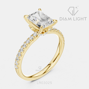 Engagement <b>Ring</b> in 14KT White Gold F+ Color VS+ Clarity for Women Luxury <b>Ring</b> IGI Certified 1.56CT Radiant Cut Lab Grown Diamond - Product Image 4