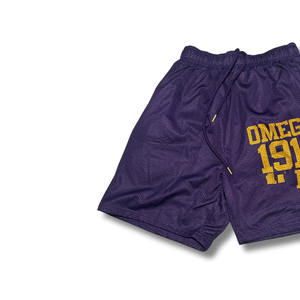 กางเกงขาสั้นผู้ชายแบบกำหนดเอง Omega Psi Phi ผ้าแคนวาสตาข่าย คุณภาพสูง สไตล์กรีก ผลิตจากโพลีเอสเตอร์ 100% กันลม ระบายอากาศได้ดี - Product Image 2