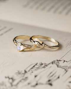 Anillo de Compromiso Lia Juu con Piedra Lunar Natural, Estilo Art Deco, Plata de Ley 925, Chapado en Oro de 14k, Certificado IGI, Anillos de Boda - Product Image 5