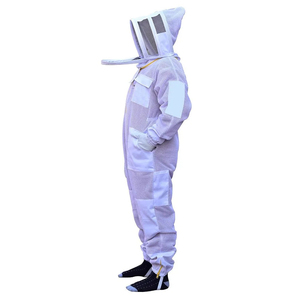 Combinaison d'apiculteur avec capuche et écran facial en maille, motif à carreaux blancs, coupe régulière, pour la protection en apiculture - Product Image 3