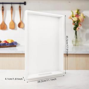 Bandeja de Servir de MDF Hecha a Mano de Alta Calidad con Asas Recortadas, Bandeja Decorativa Multiusos para Cena, Bebidas, Aperitivos, Cocina y Baño - Product Image 4