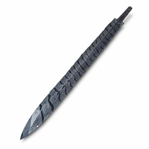 Espada Vikinga de Acero de Damasco, Hoja en Bruto de 32 Pulgadas con Espiga Completa para Fabricación, Bricolaje – Hoja de Colección Medieval Vikinga - Product Image 1