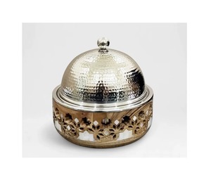 Plat à gratin en métal et bois de haute qualité pour restaurants, plat à gratin isotherme en acier inoxydable - Product Image 4