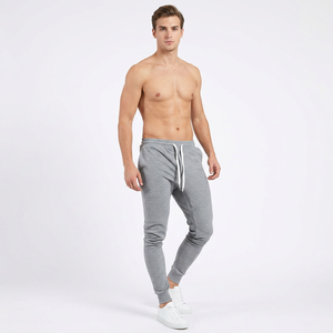 Pantalones Deportivos de Lona Transpirable para Hombre, Corte Ajustado, Color Gris, Cintura Media con Cordón, Estilo Casual, Tejido de Algodón, para Otoño - Product Image 3