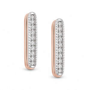 Pendientes Colgantes Roy Diamond Chapados en Oro Rosa de 18K con Diamantes de Corte Brillante Certificados por IGI y Engaste de Canal de Lujo - Product Image 2
