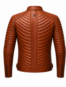 Blouson de moto en cuir entièrement matelassé |   Noir Cognac Vert |   Fabricant OEM ODM |   Qualité de conception haut de gamme |   Respirant | - Product Image 3