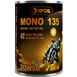 Aceite de motor NPOIL MONO 135 20W50 0,8L 1L Aceite para motocicleta/scooter Envase metálico Aceite sintético Alta calidad de Vietnam - Product Image 1