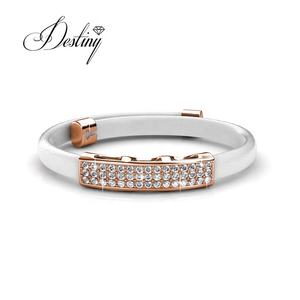 Daisini Jewelry <span class=keywords><strong>Pulsera</strong></span> de cuero de moda Charm Brazalete de lujo adornado con cristales de <span class=keywords><strong>Swarovski</strong></span> - Product Image 4