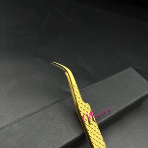 แหนบปลายโค้ง ต่อขนตา ชุบพลาสมา ชุบทอง คุณภาพพรีเมียม สแตนเลสเกรดผ่าตัด - Product Image 2