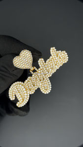 Pendentifs en forme de cœur personnalisés VVS Moissanite Iced Out Full Diamonds Letter Initial Name Jewelry Necklace Personal Pendant - Product Image 3