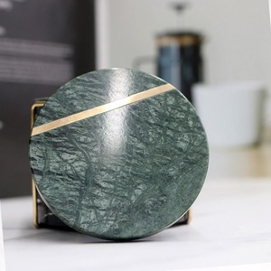 Sous-verres de luxe en marbre incrusté, peints à la main, écologiques, pour la décoration de table, le café et la mise en valeur de la table à manger - Product Image 3
