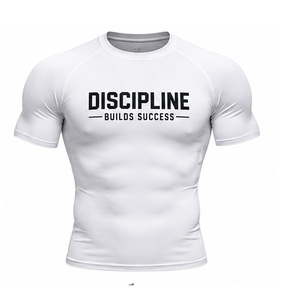 T-shirt de sport pour homme à séchage rapide, haut d'entraînement extensible et respirant, tee-shirt de fitness personnalisable avec logo, vêtement de sport pour la course à pied et la performance masculine - Product Image 1