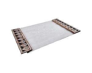 Gran oferta, bandeja de servicio de madera de Acacia de estilo árabe, artesanía de calidad con incrustaciones de fregona, acrílico y Perla madre para Ramadán Eid - Product Image 2