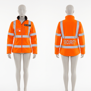 Chaqueta de Seguridad con Capucha Unisex Naranja, Lona de 300 GSM, Impermeable, Cinta Reflectante, Logotipo Personalizado, Transferencia Térmica, Bordado, Ropa de Trabajo - Product Image 5