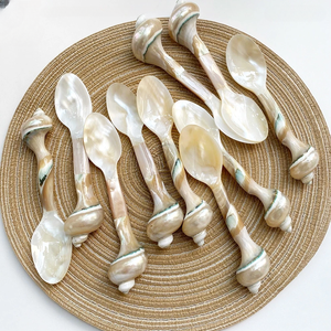Natural <b>Shell</b> Spoon Handmade Mother of Pearl Tableware for Hotel Dining and Restaurant Supply OEM Manufacturer - Product Image 1