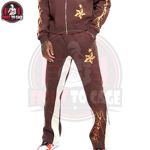 Chándal informal para hombre con cremallera y estilo acampanado, con logotipo personalizado, color marrón, al por mayor, de alta calidad, superventas, el mejor proveedor, servicio OEM - Product Image 5