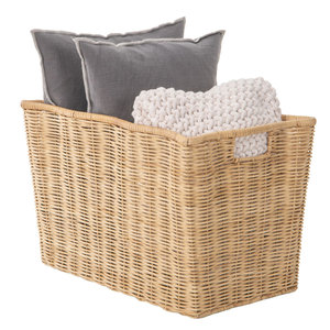 Panier de rangement en rotin tressé à la main, rectangulaire, organisateur domestique avec poignées, panier à linge et à jouets tissé, écologique, vente en gros B2B OEM - Product Image 1