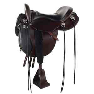 Silla de montar occidental de cuero genuino de alta calidad, personalizable, estilo inglés, con asiento suave para montar a caballo. - Product Image 2