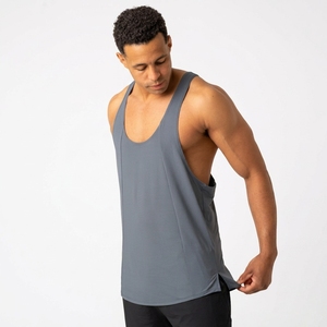 Débardeur personnalisé pour homme en coton gris uni, col en V, décontracté, respirant, tricoté, 100 % polyester - Product Image 2