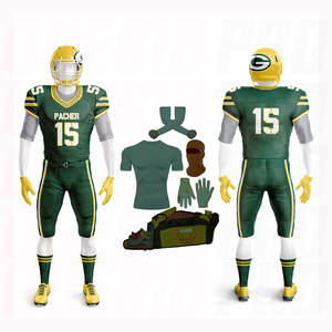 Tenues de football américain personnalisées : Offre en gros pour fournisseurs en vrac – Maillots, gants, manchons, sacs, cagoules sublimés - Product Image 1