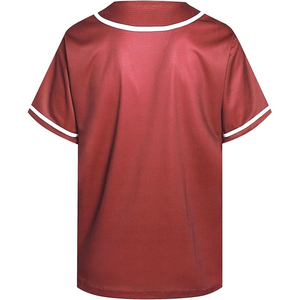 Classic <b>Maroon</b> Baseball Jersey Blank Custom Team Uniform Burgundy Sportswear Button Down Training <b>Top</b> - Product Image 2