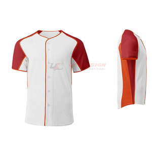 เสื้อเบสบอลแบบสั่งทำได้ ขนาดตามต้องการ คุณภาพสูง ดีไซน์ทันสมัย ระบายอากาศได้ดี ผ้าสั่งทำพิเศษ แขนสั้น ติดกระดุมด้านหน้า - Product Image 4