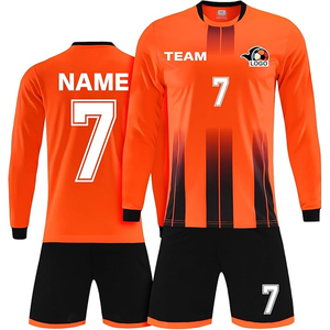 ชุดเสื้อฟุตบอลชายแบบซับลิเมชั่นสีส้มดำแขนยาว หมายเลขทีม 7 ระบายเหงื่อได้ดี ทรงพอดีตัว - Product Image 1