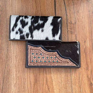 Portefeuille en cuir occidental sculpté à la main, pochette, étui de téléphone élégant, demi-cuir de vachette, portefeuille de couleur marron, nouvel arrivage - Product Image 4