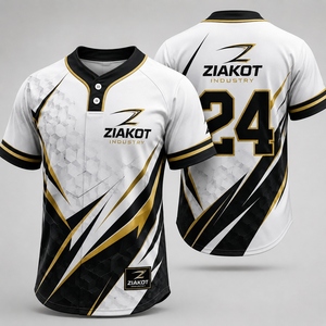 เสื้อซอฟต์บอลแบบสองกระดุมสำหรับทุกเพศ ยี่ห้อ ZIAKOT ลายพรางสีดำ-ทองโบราณ พร้อมลายธงชาติอเมริกาแบบ 3 มิติ สำหรับแสดงความยินดีกับการรับใช้ชาติ ขายส่ง - Product Image 2