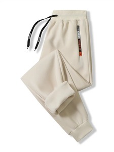 New <b>Winter</b> Fashion Trend Plus Fleece Thickened Warm Sweatpants <b>Men</b> Casual Regular Mid Waist High-Grade <b>Trousers</b> - Product Image 3
