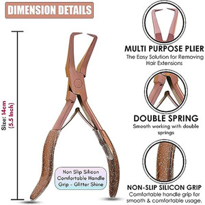 Accessoires professionnels pour l'élimination des extensions de cheveux, outils pour extensions de cheveux à micro-anneaux, pinces, conception personnalisée en acier inoxydable - Product Image 2
