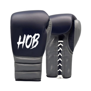 Gants de boxe en cuir rose à rayures blanches avec logo personnalisé, fermeture auto-agrippante antidérapante, super entraînement, tailles adultes - Product Image 5