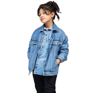 แจ็คเก็ตยีนส์สีฟ้าอ่อนสไตล์ซาฟารีสำหรับผู้หญิง ลำลอง ทรงปกติ แต่งลายสก็อต กระดุมคริสตัลโลโก้ เหมาะสำหรับฤดูใบไม้ผลิ/ฤดูใบไม้ร่วง/ฤดูหนาว - Product Image 1