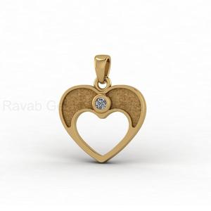 18k Gold Genuine 925 Silver Heart Blank Bezel Charm <b>Pendant</b> with CZ Setting <b>for</b> DIY Keepsake Memorial Resin Jewelry Findings - Product Image 1