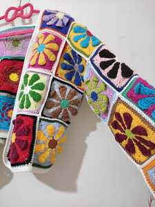 Women's <b>Crocheted</b> Patchwork <b>Cardigan</b> Full Sleeve Bohemian Style Medium Length O-Neck Colorful Floral Appliques Spring Wear - Product Image 4