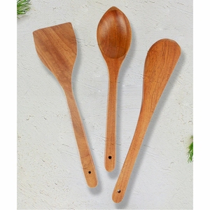 Ensemble de cuillères en bois naturel écologiques, manche en écorce sculpté à la main, ustensiles de cuisine en bois, cuillères à soupe résistantes à la chaleur pour la cuisine - Product Image 4