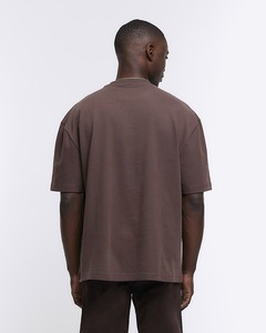 Custom Logo <b>Brown</b> Oversized <b>Tie</b>-Dye Breathable 320g Heavy Cotton Drop Shoulder Men's Streetwear Casual T-Shirt - Product Image 5