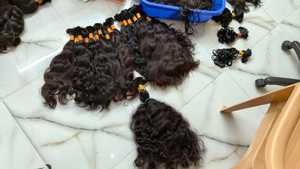 ผมต่อแบบเวฟลอนลึกสีดำและสีน้ำตาลธรรมชาติสำหรับผู้หญิงผิวสีดำ  ผมแท้จากอินเดีย 100% แบบไม่ผ่านกระบวนการใดๆ - Product Image 3