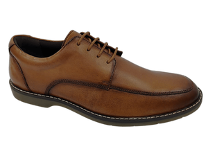 Chaussures Oxford en cuir véritable marron pour homme, bout rond, lacets, respirantes, à porter toute l'année - Product Image 1