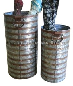 Large garden planter decor accessories iron buckets Cheap iron planters for hotel and garden decor suppliers India - Product Image 1