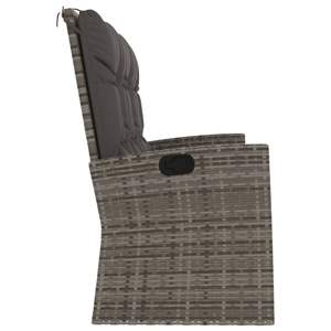 Reclinable 68,1 \ "Gris Poly Rattan Patio Banco con Cojines - Product Image 4