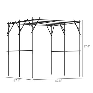 Arco da Giardino in Metallo Nero Alto 2,23 m con Rete per Piante Rampicanti, Supporto per Ortaggi e Cetrioli - Product Image 3
