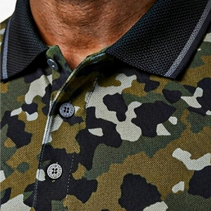 Camisetas Polo para Hombre con Estampado de Camuflaje y Logotipo Personalizado, Camiseta de Golf con Cuello en Contraste, Ropa Casual de Golf para Hombre - Product Image 5