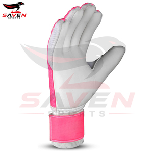 Good Quality <b>Pink</b> & White Color Adult Wear Sports Equipment OEM Your Own Design Adjustable Wrist Strap Soccer Goalkeeper Gloves - Product Image 4
