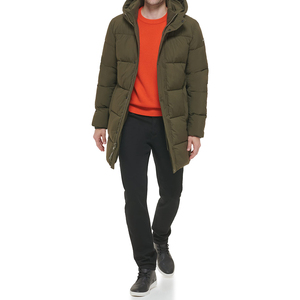 Parka longue noire à capuche OEM Heavy Best Bubble, manteau matelassé brillant personnalisé pour homme - Product Image 1